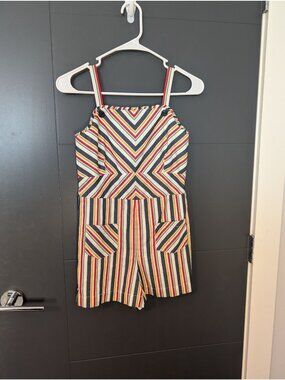 Polo Ralph Lauren Girls Striped Cotton Dobby Romper -12